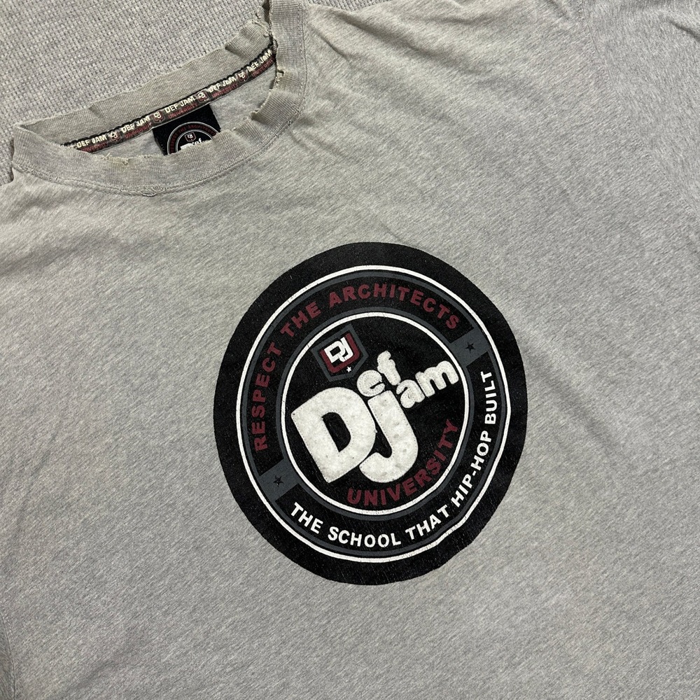 Def Jam University Mens XXL Gray Hip Hop Graphic Tee Y2K as-is
